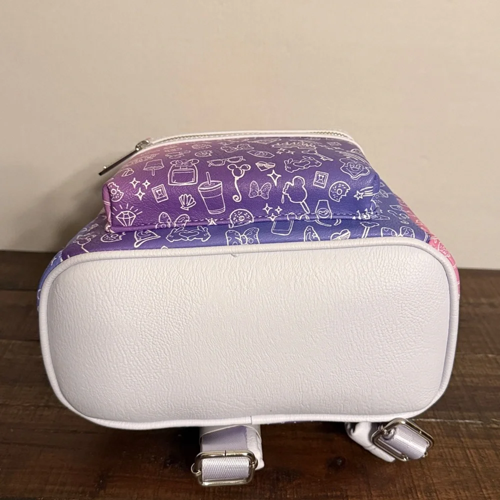 Loungefly Disney Parks Pink / Purple Ombré Mini Icons Backpack - Picture 3 of 6